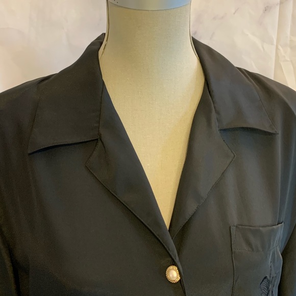 Vintage | Black Pearl Detailed Button-Down Blouse - Picture 6 of 12